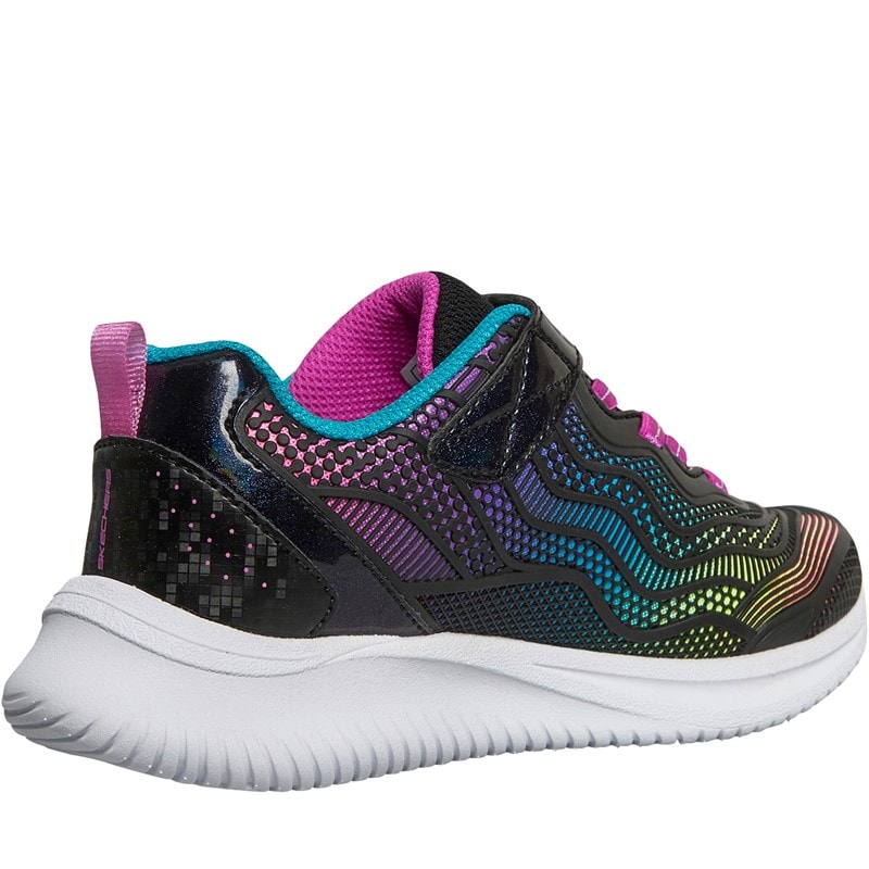 SKECHERS SPORT SKECHERS Junior Girls Jumpsters Trainers Black/Metallic - Image 5