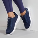 SKECHERS Womens Go Walk Joy Aurelia Trainers Navy/White