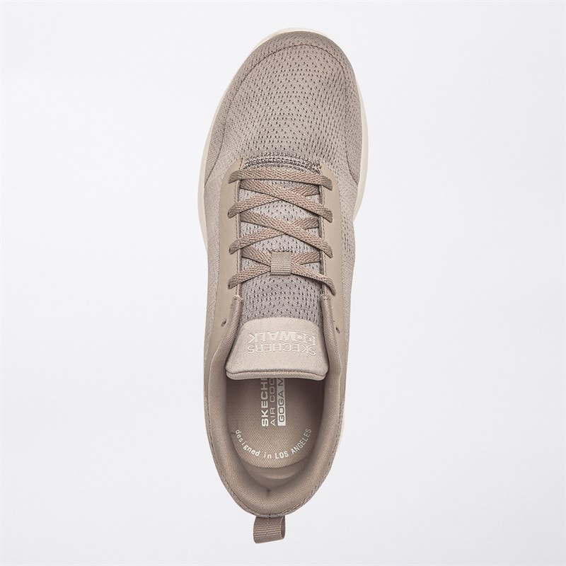 SKECHERS SPORT SKECHERS Mens Go Walk Max Adir Trainers Taupe/White - Image 5
