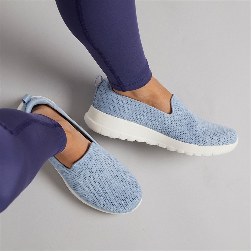 SKECHERS SPORT SKECHERS Womens Go Walk Joy Jaylene Trainers Light Blue/White - Image 5