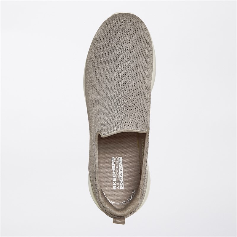 SKECHERS SPORT SKECHERS Mens Go Walk Max Ben Trainers Taupe/White - Image 4