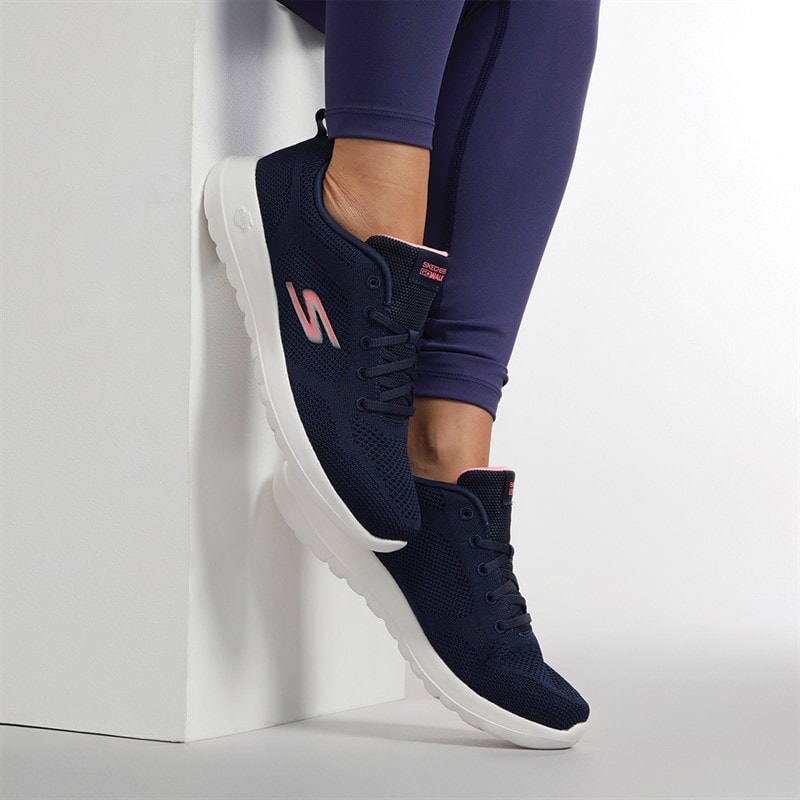 SKECHERS SPORT SKECHERS Womens Go Walk Joy Violet Trainers Navy/Pink - Image 5