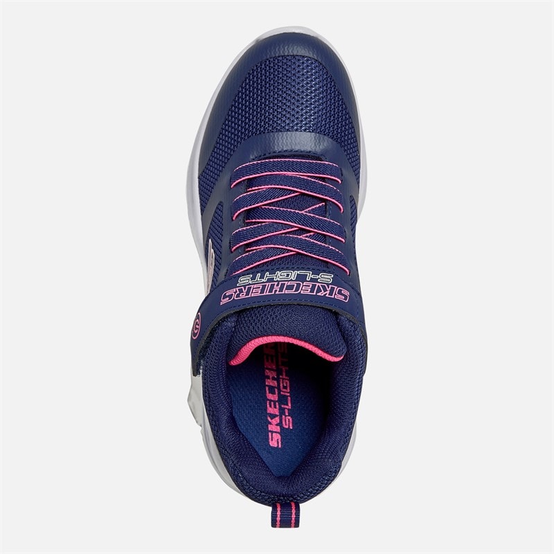 SKECHERS SPORT SKECHERS Junior Girls Solar Glow Lights Trainers Navy - Image 4