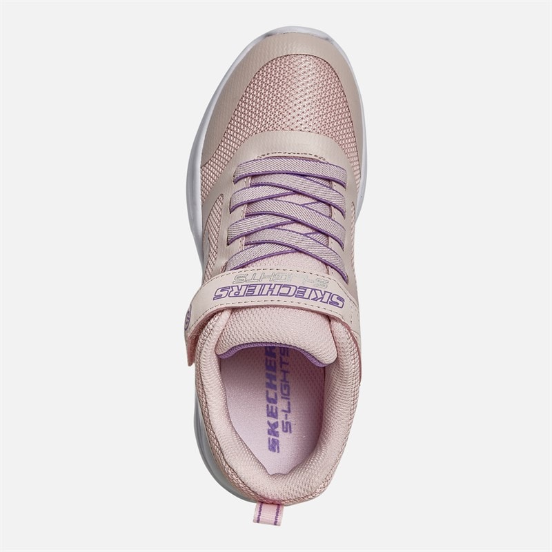 SKECHERS SPORT SKECHERS Junior Girls Solar Glow Lights Trainers Light Pink - Image 4