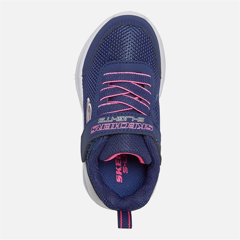 SKECHERS SPORT SKECHERS Infant Girls Solar Glow Lights Trainers Navy - Image 4