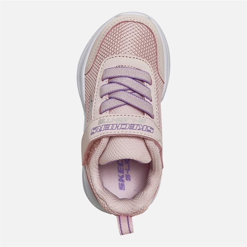 SKECHERS SPORT SKECHERS Infant Girls Solar Glow Lights Trainers Light Pink - Image 4