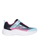 SKECHERS Junior Girls Microspec Advance Trainers Aqua/Pink