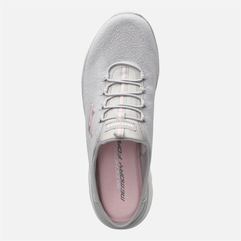 SKECHERS Womens Summits Simply Sweet Trainers Light Grey/White - Image 4