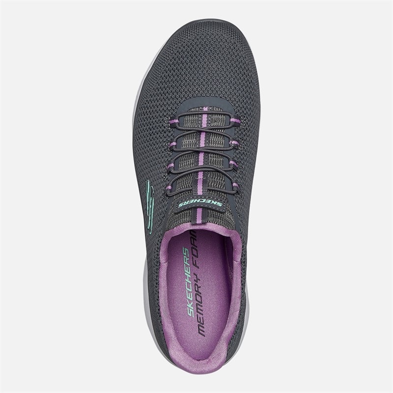 SKECHERS SPORT SKECHERS Womens Summits Cool Classics Trainers Charcoal/Lavender - Image 4