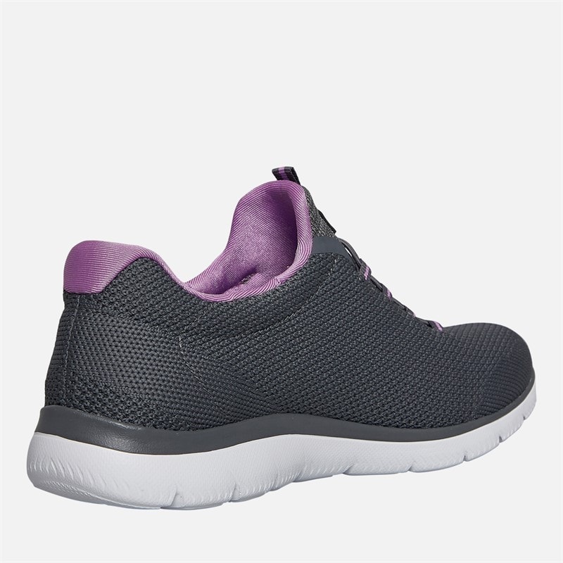 SKECHERS SPORT SKECHERS Womens Summits Cool Classics Trainers Charcoal/Lavender - Image 5