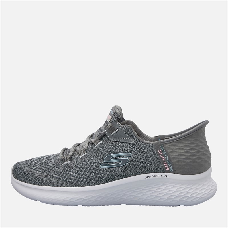 SKECHERS Womens Slip Ins Skech-Lite Pro Natural Beauty Trainers Grey/White