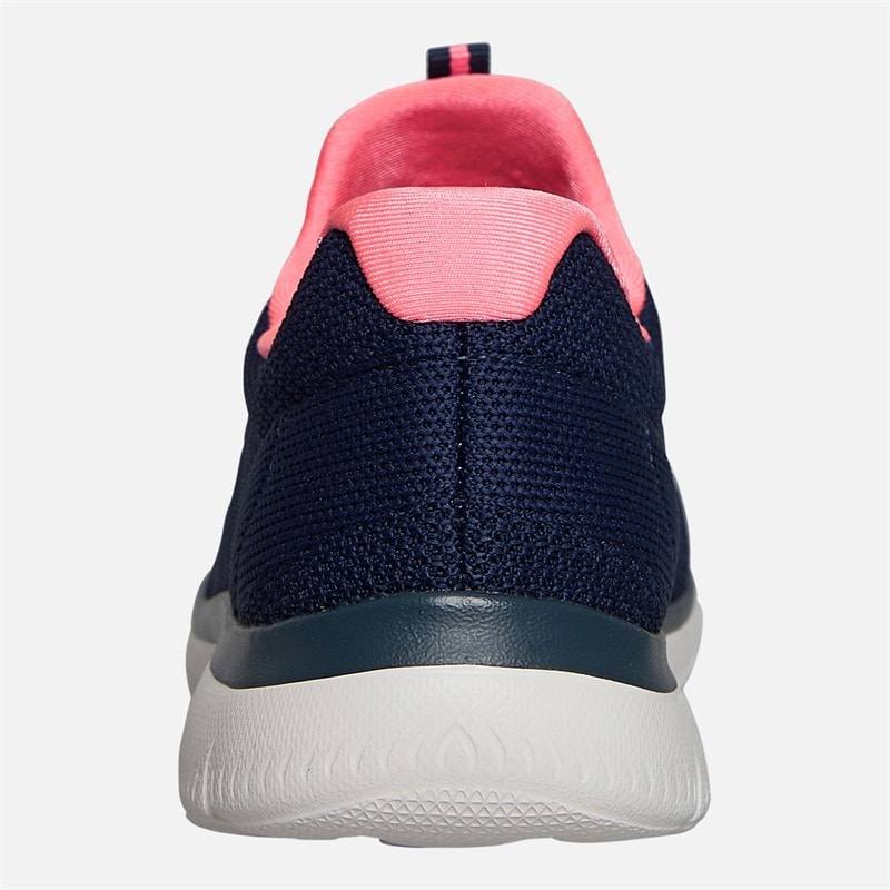 SKECHERS SPORT SKECHERS Womens Summits Cool Classics Trainers Navy/Pink - Image 3