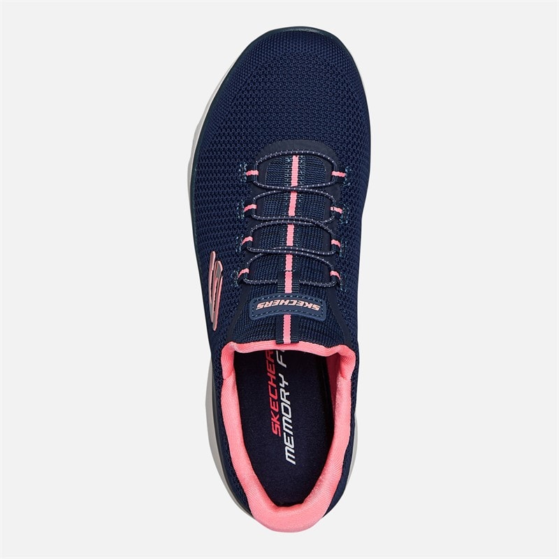 SKECHERS SPORT SKECHERS Womens Summits Cool Classics Trainers Navy/Pink - Image 4