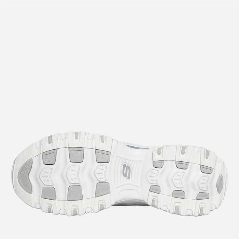 SKECHERS SPORT SKECHERS Womens D'Lites Play On Trainers White White/Silver - Image 2
