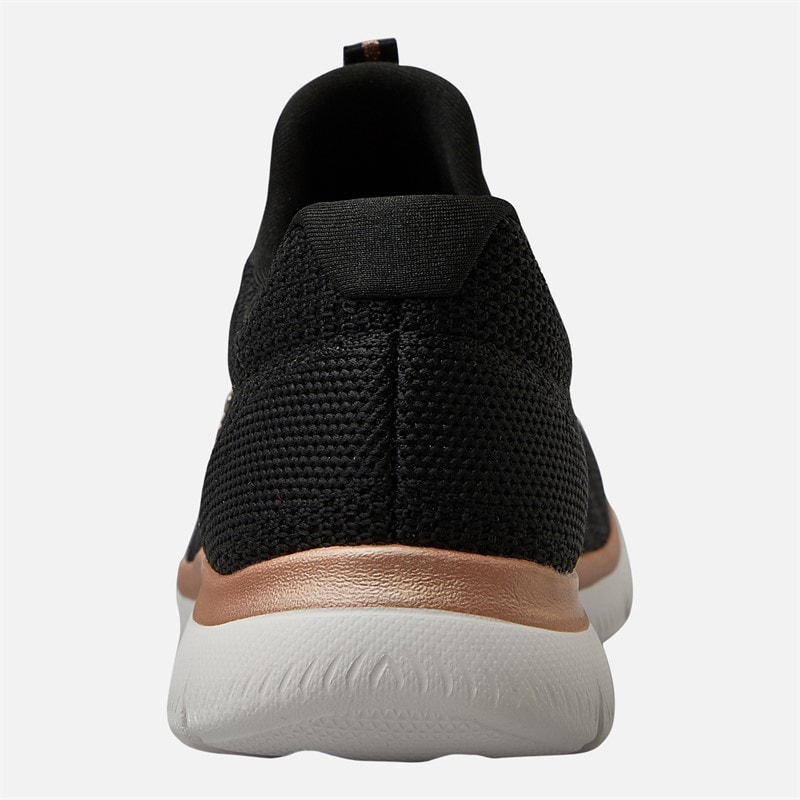 SKECHERS SPORT SKECHERS Womens Summits Cool Classics Trainers Black/Rose Gold - Image 3