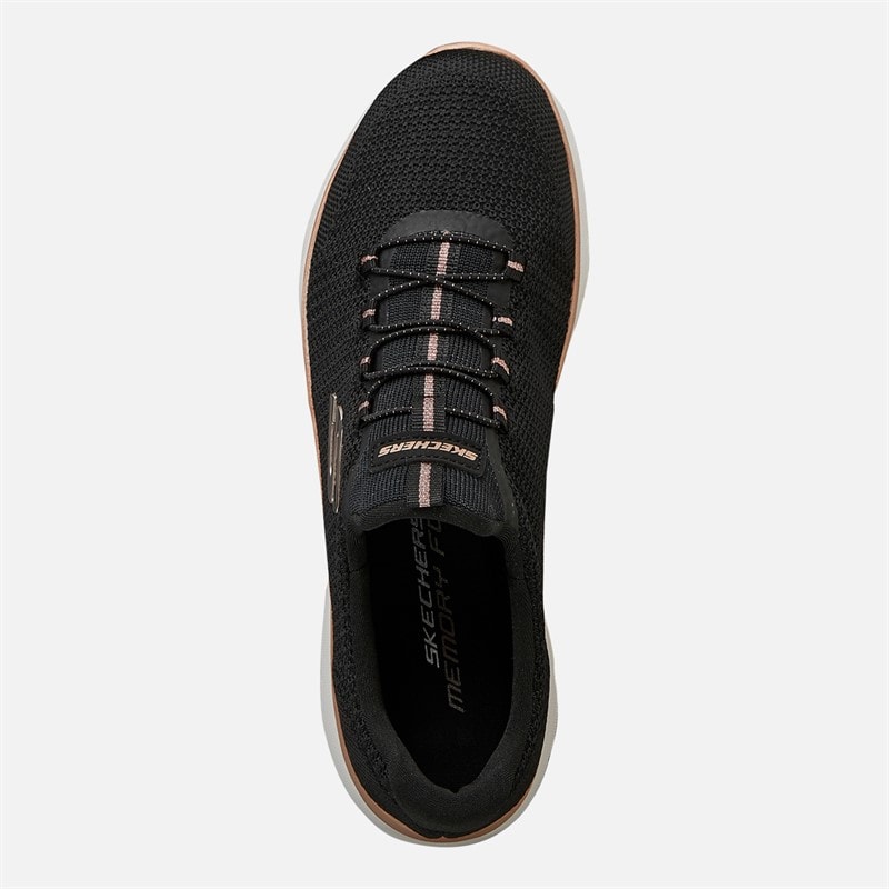 SKECHERS SPORT SKECHERS Womens Summits Cool Classics Trainers Black/Rose Gold - Image 4
