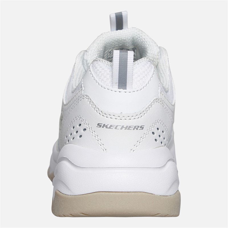 SKECHERS SPORT SKECHERS Womens Iconic Trainers White/Silver - Image 3