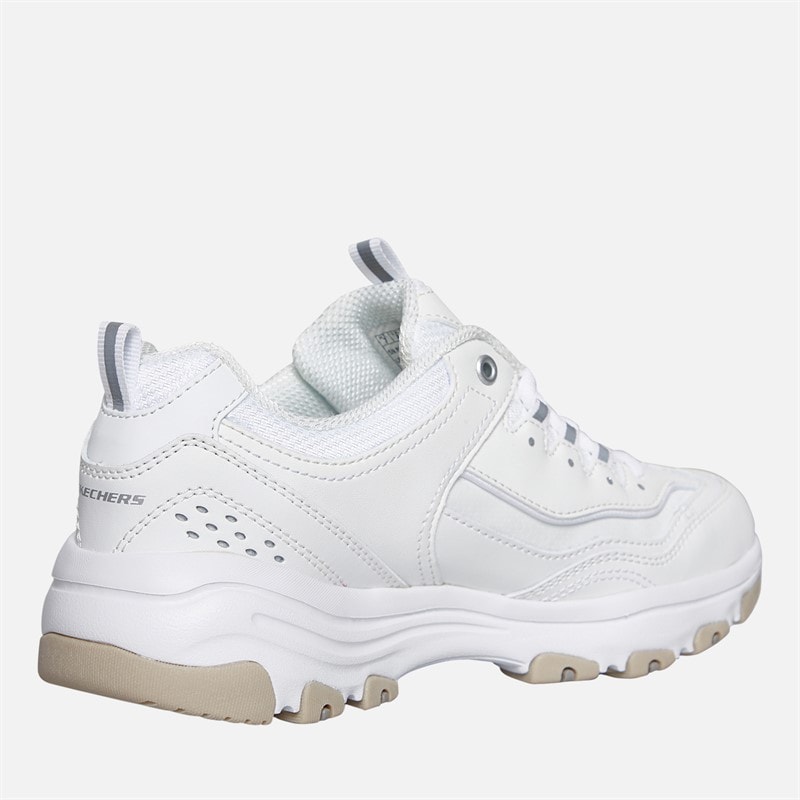 SKECHERS SPORT SKECHERS Womens Iconic Trainers White/Silver - Image 5