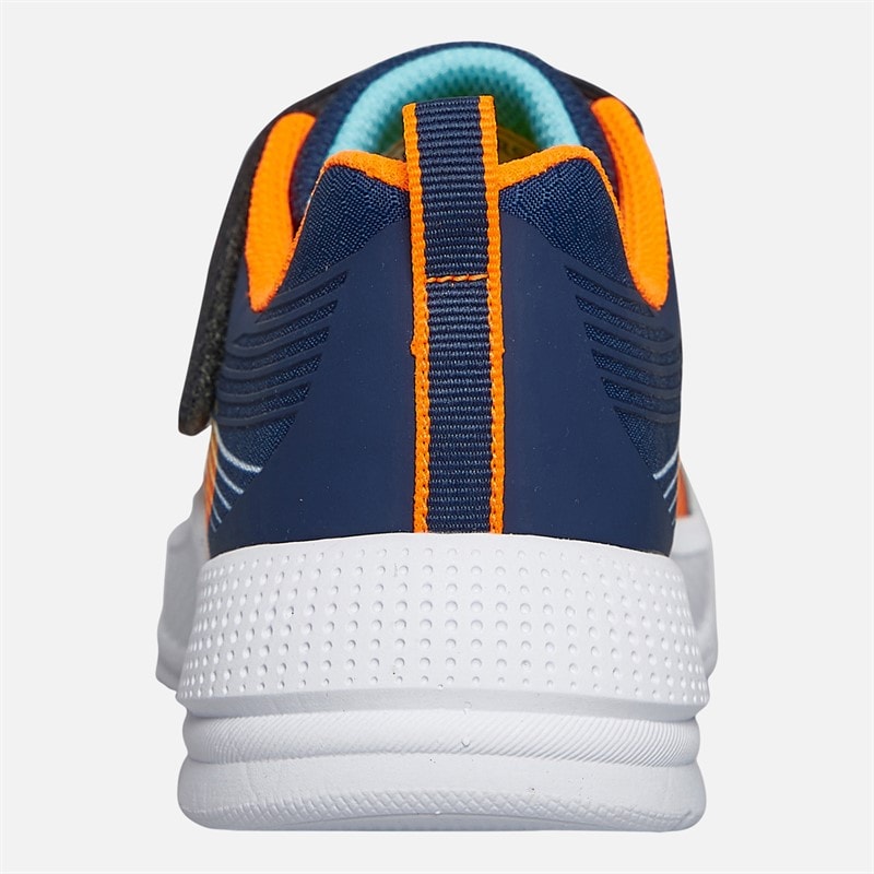 SKECHERS SPORT SKECHERS Boys Microspec Advance Trainers Navy/Orange - Image 3