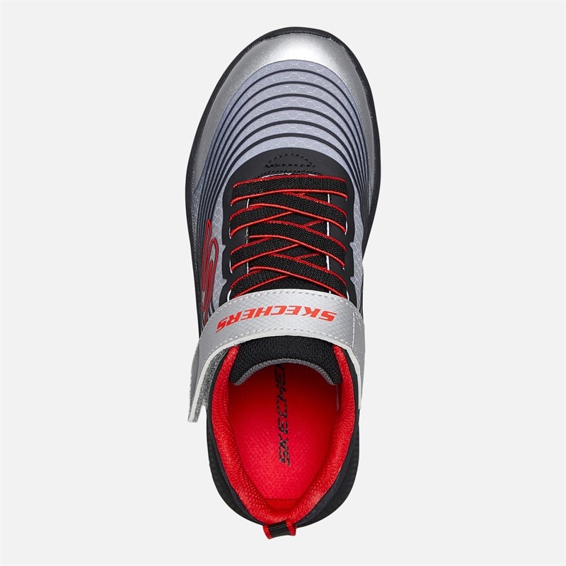 SKECHERS SPORT SKECHERS Boys Microspec Advance Trainers Black/Silver/Red - Image 4