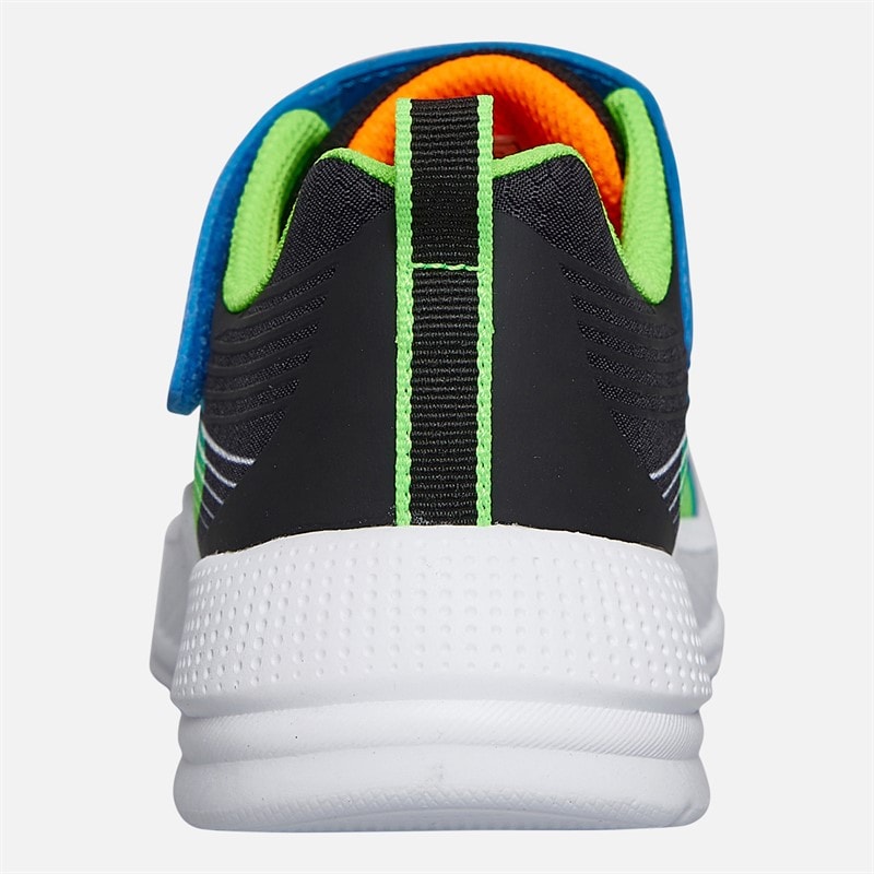SKECHERS SPORT SKECHERS Boys Microspec Advance Trainers Blue/Lime - Image 3