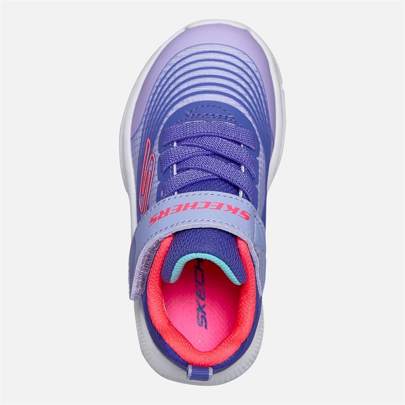 SKECHERS SPORT SKECHERS Infant Girls Microspec Advance Trainers Lavender/Neon Pink - Image 4