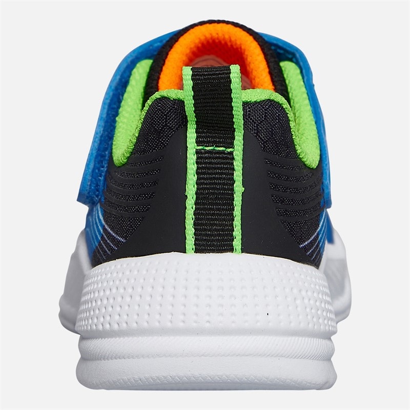 SKECHERS SPORT SKECHERS Infant Boys Microspec Advance Trainers Black/Lime Blue/Lime - Image 3