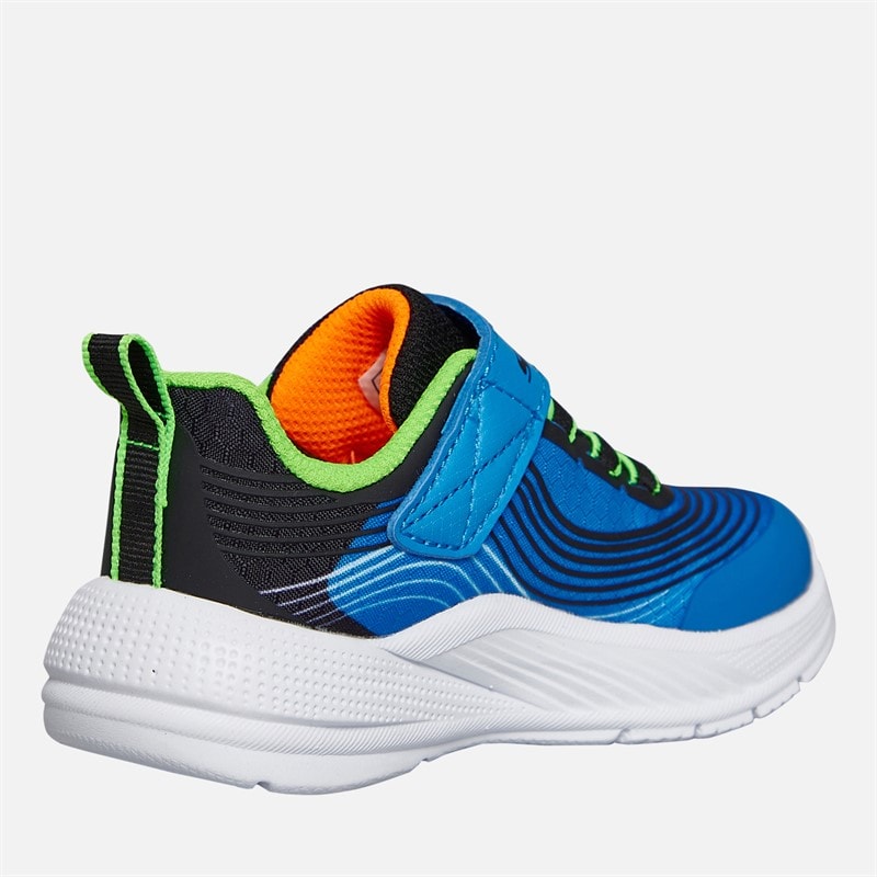 SKECHERS SPORT SKECHERS Infant Boys Microspec Advance Trainers Black/Lime Blue/Lime - Image 5