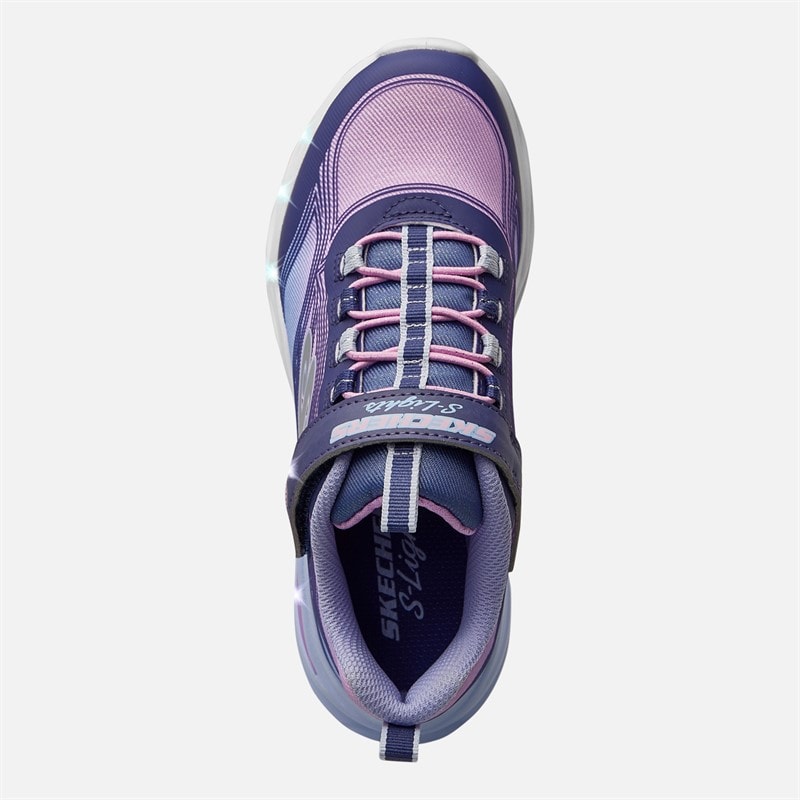 SKECHERS SPORT SKECHERS Girls S Lights Cosmic Glow Trainers Navy/Metallic - Image 4