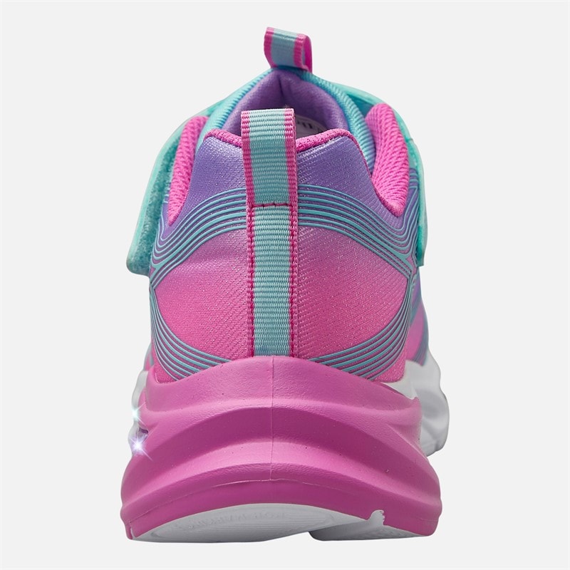 SKECHERS SPORT SKECHERS Girls S Lights Cosmic Glow Trainers Turquoize/Metallic - Image 3