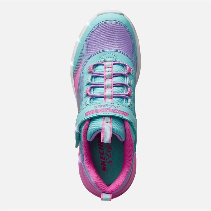 SKECHERS SPORT SKECHERS Girls S Lights Cosmic Glow Trainers Turquoize/Metallic - Image 4