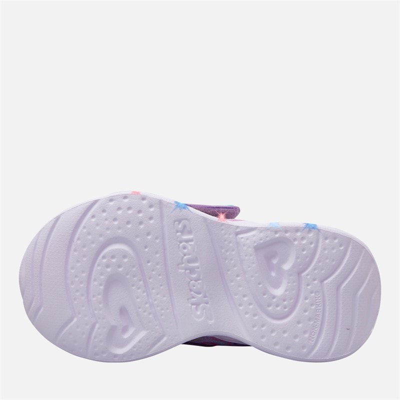 SKECHERS SPORT SKECHERS Infant Girls Infant Heart Lights Boogie Land Trainers Lavender/Metallic - Image 2