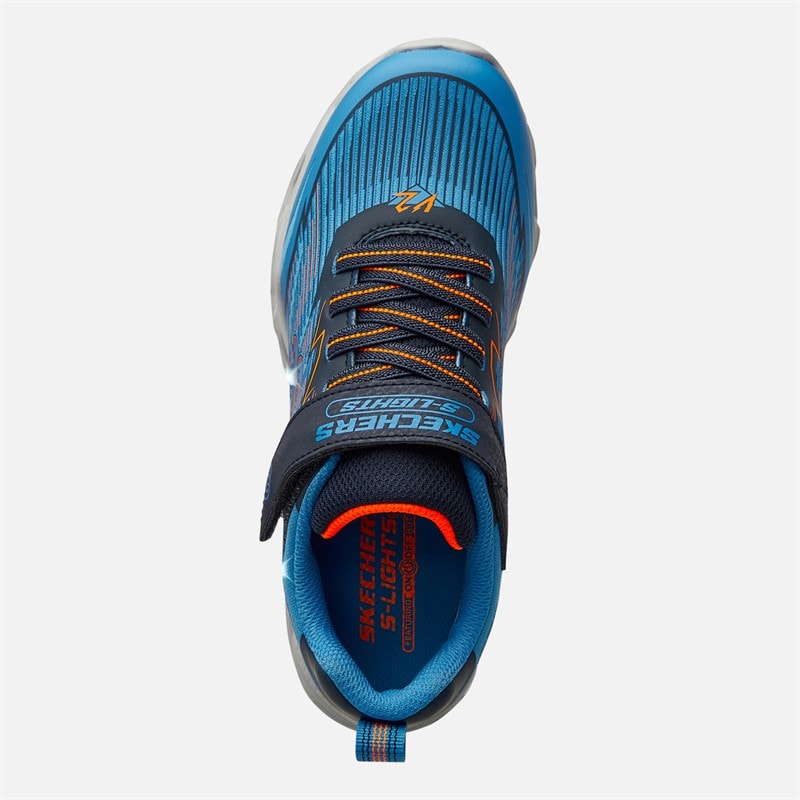 SKECHERS SPORT SKECHERS Junior Boys S Lights Vortex 2.0 Veltrox Trainers Blue/Navy - Image 4