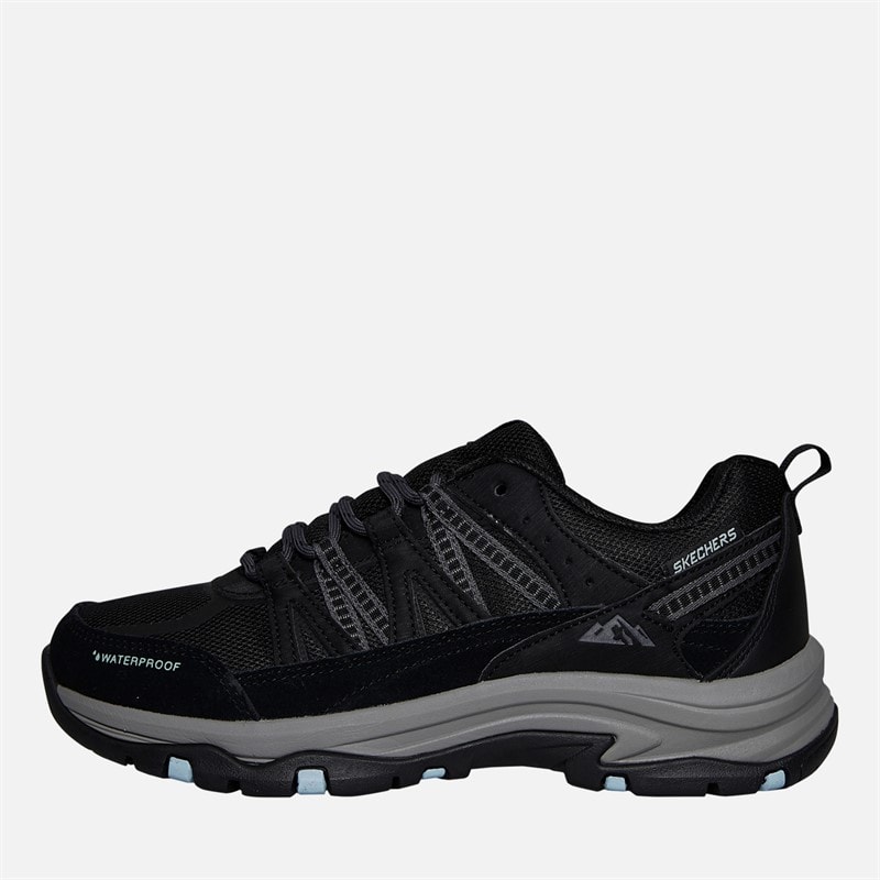SKECHERS Womens Trego Lookout Point Waterproof Hiking Shoes Black/Charcoal