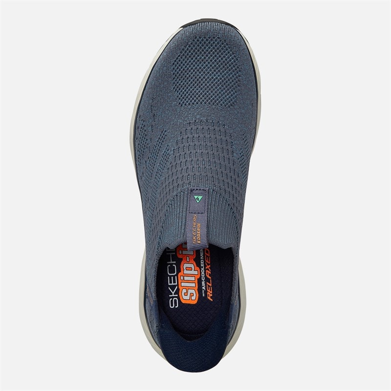 SKECHERS Mens Slip-Ins Relaxed Fit Edgeride Commissioner Trainers Navy/Orange - Image 4
