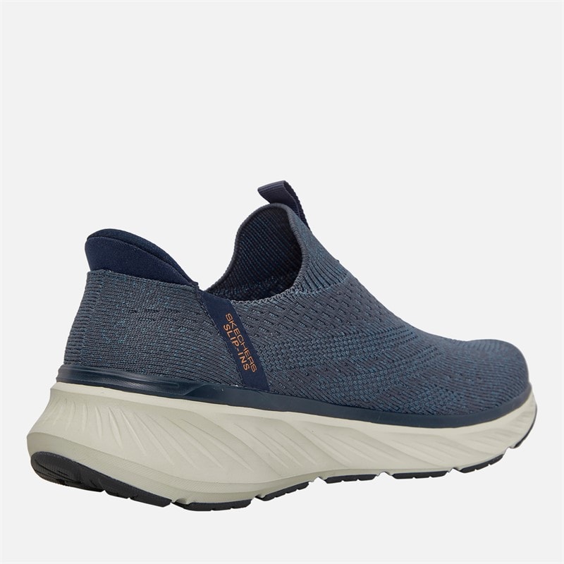 SKECHERS Mens Slip-Ins Relaxed Fit Edgeride Commissioner Trainers Navy/Orange - Image 5