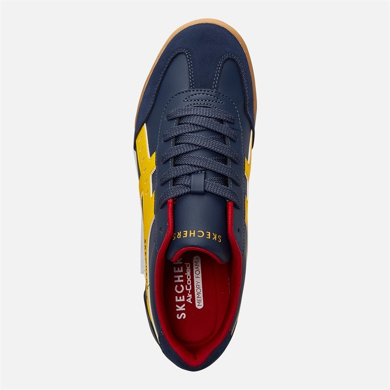 SKECHERS Mens Zinger Manzanilla Totale Trainers Navy/Yellow - Image 4