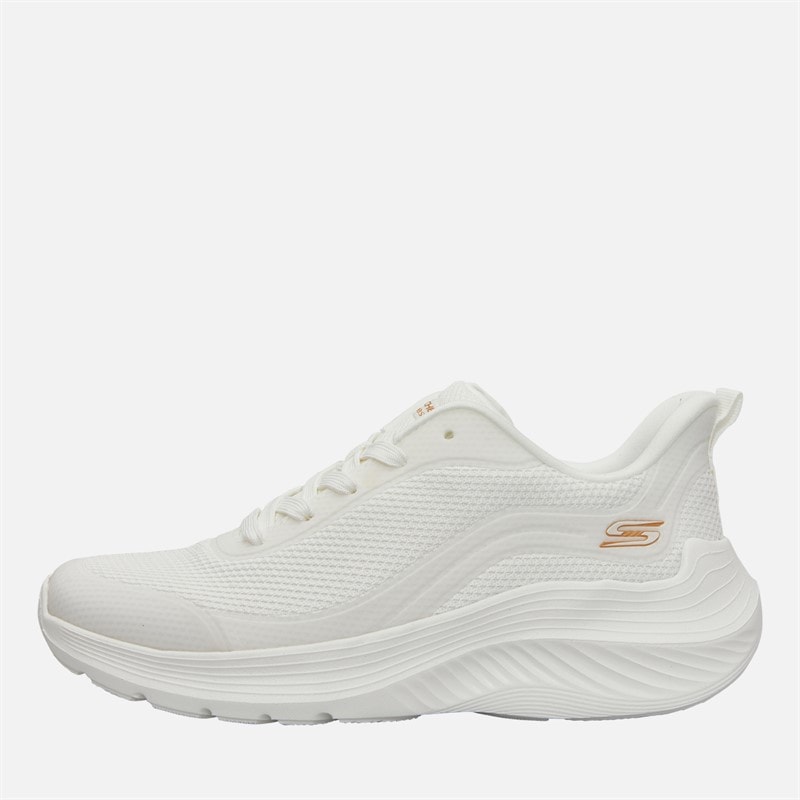 SKECHERS Womens Bobs Sport Squad Waves Still Trainers White/White