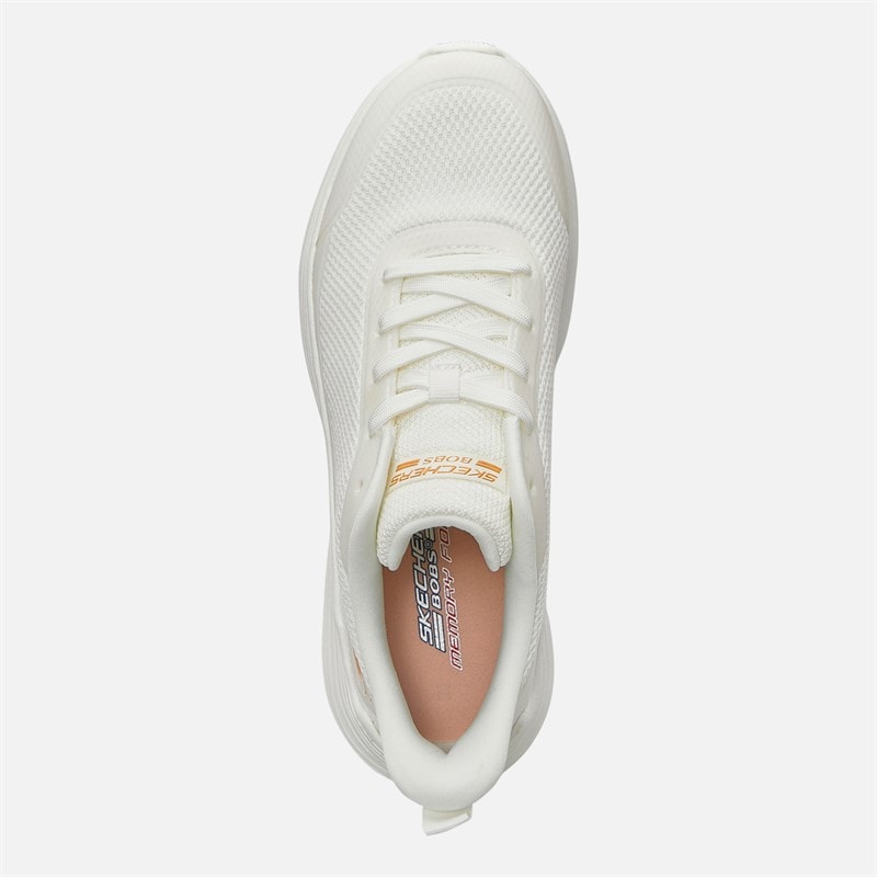 SKECHERS Womens Bobs Sport Squad Waves Still Trainers White/White - Image 4