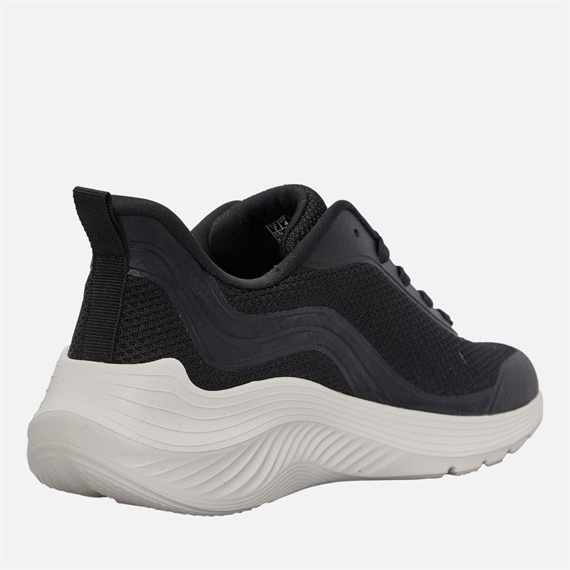 SKECHERS Womens Skechers Bobs Sport Squad Waves Still Trainers Black/White - Image 5