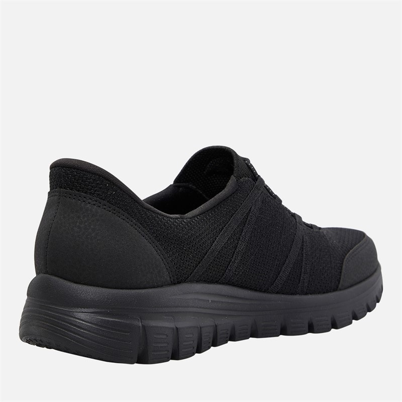 SKECHERS Womens Slip-Ins Graceful Trainers Black - Image 5