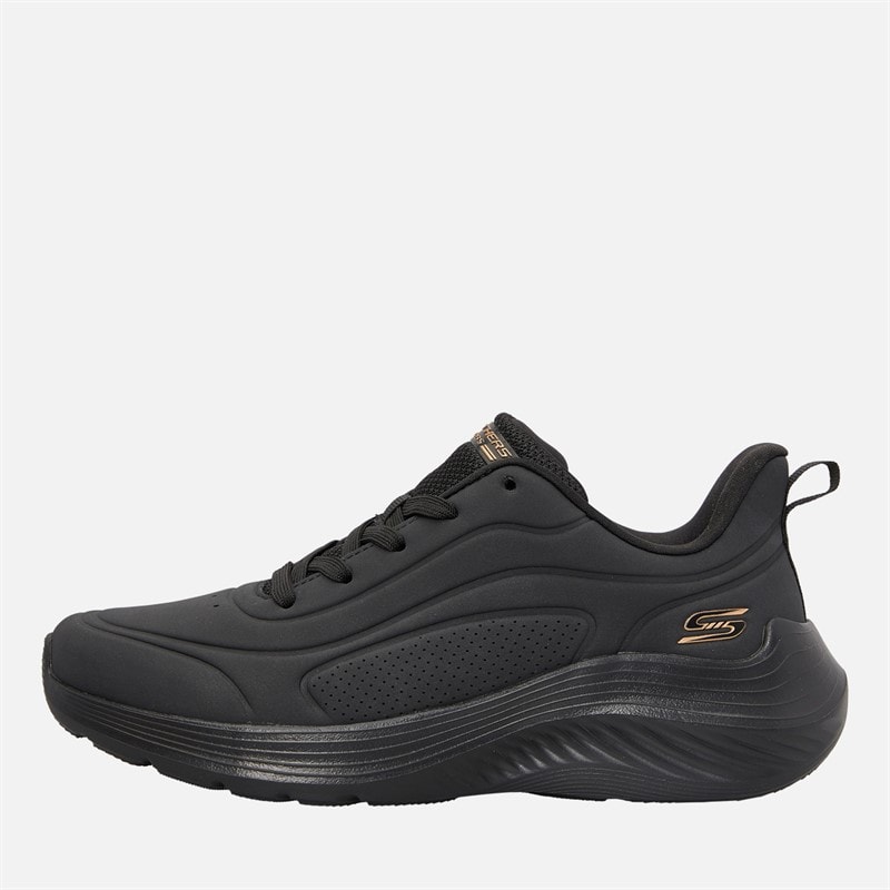 SKECHERS Womens Bobs Sport Squad Waves Just Trainers Black/Black