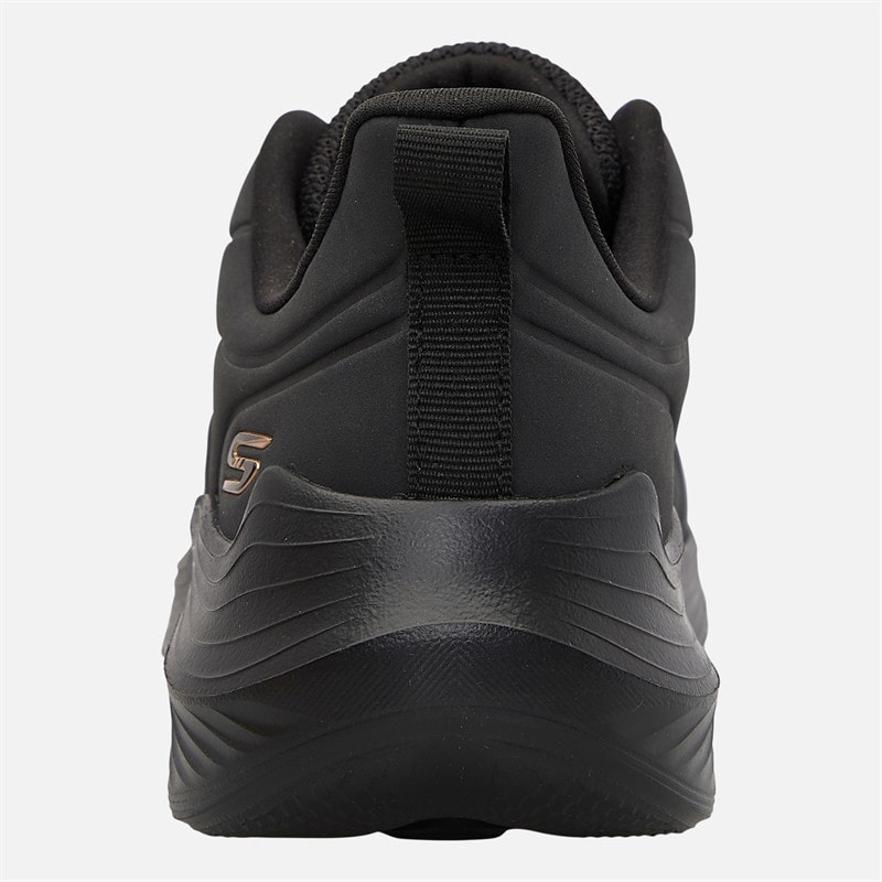 SKECHERS Womens Bobs Sport Squad Waves Just Trainers Black/Black - Image 3