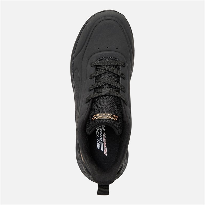 SKECHERS Womens Bobs Sport Squad Waves Just Trainers Black/Black - Image 4