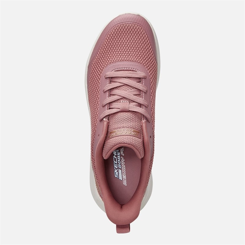 SKECHERS Womens Skechers Bobs Sport Squad Waves Still Trainers Rose/White - Image 4