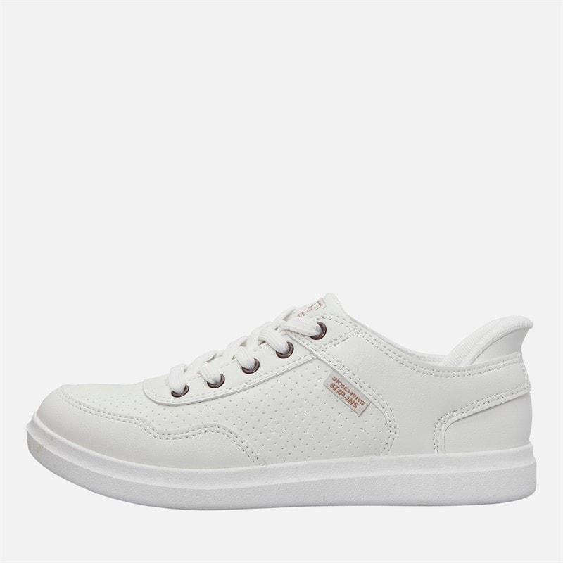 SKECHERS Womens Slip-Ins Bobs D'Vine So Flatte Trainers White/White
