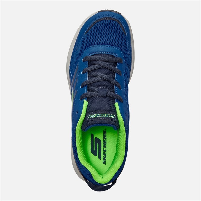 SKECHERS Boys Microspec Tread Cybrex Trainers Blue/Navy - Image 4
