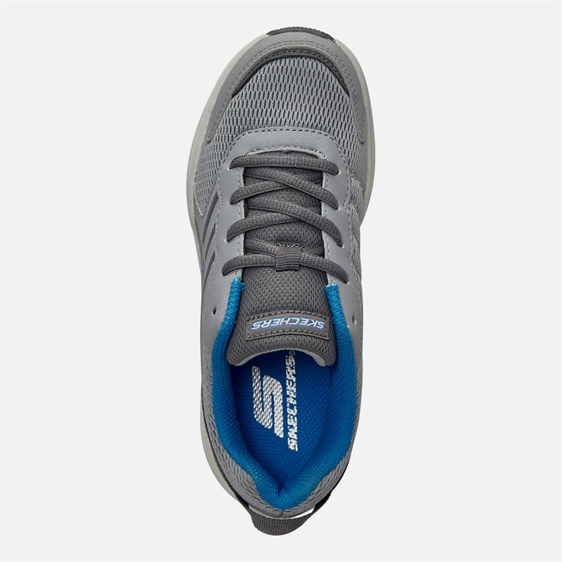SKECHERS Boys Microspec Tread Cybrex Trainers Grey/Blue - Image 4