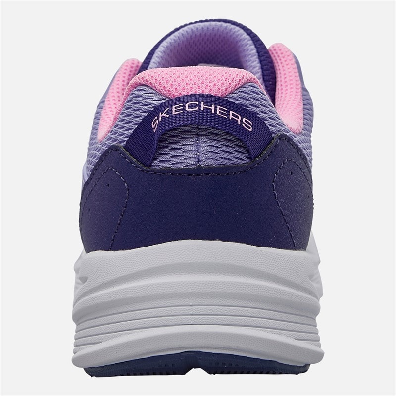 SKECHERS Girls Microspec Tread Extraordinary Ease Trainers Periwinkle/Metallic - Image 3