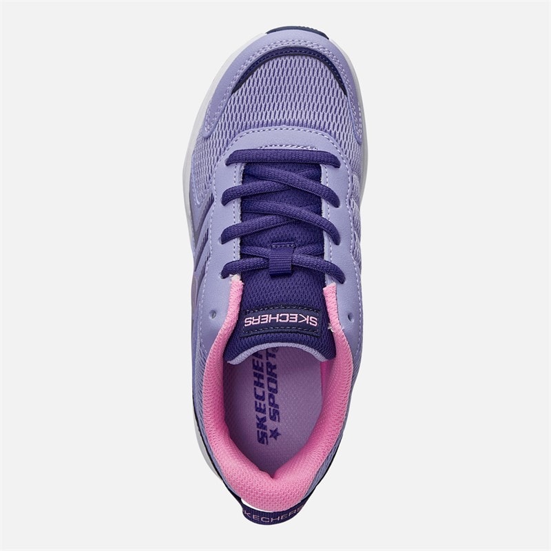 SKECHERS Girls Microspec Tread Extraordinary Ease Trainers Periwinkle/Metallic - Image 4